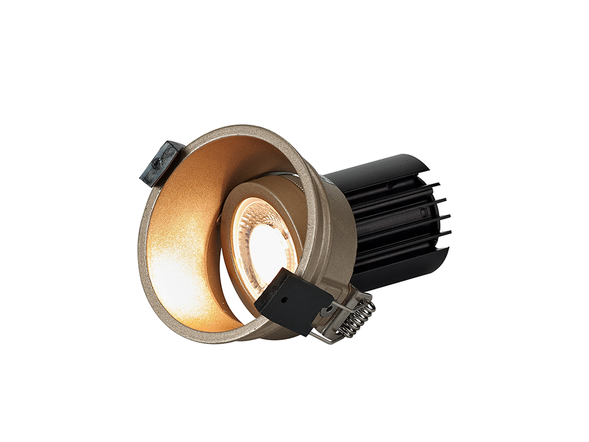 DM201747  Bania A 12 Powered by Tridonic  12W 2700K 1200lm 12° CRI>90 LED Engine, 350mA Gold Adjustable Recessed Spotlight, IP20